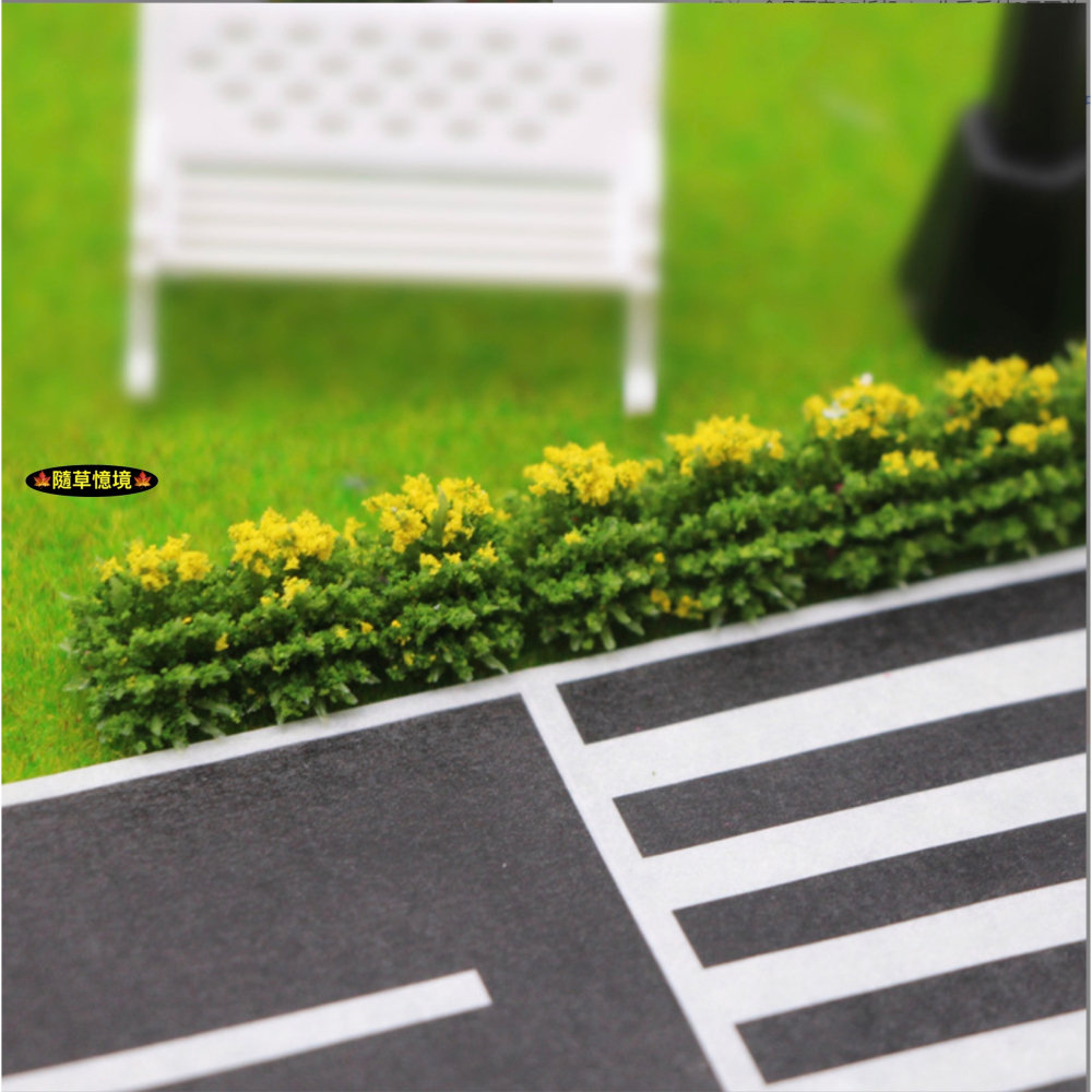 （6色）迷你仿真 灌木條 灌木 花壇 圍牆 花圃 灌木叢 樹牆 沙盤 植物 娃娃屋 袖珍 微縮 食玩 微景觀 模型-細節圖11