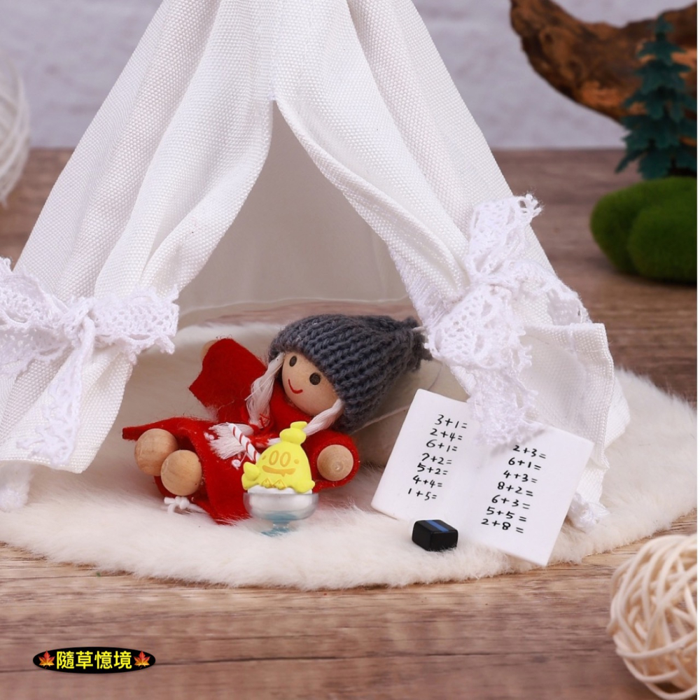 迷你仿真 露營 帳篷 蒙古包 地毯 抱枕 户外 場景 星空 ob11 娃娃屋 袖珍 食玩 微縮 微景觀 模型-細節圖3