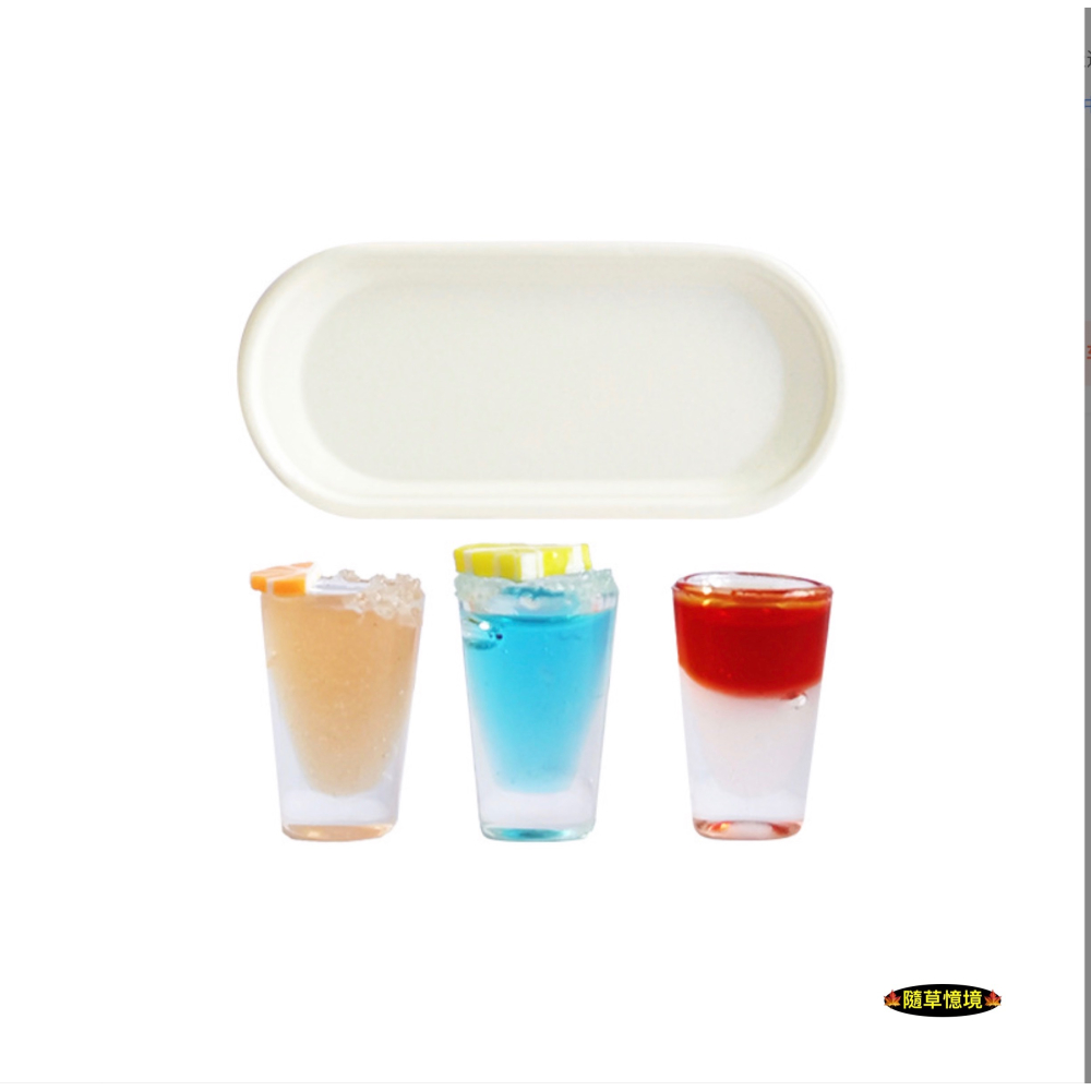 （四件套）迷你仿真 一口酒 瑪格麗特 雞尾酒 酒杯 調酒 飲品 I361 娃娃屋 袖珍 微縮 食玩 微景觀 模型-細節圖9
