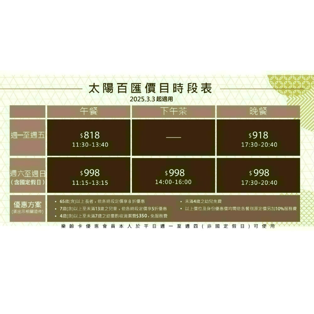 [時尚小舖]台中潮港城太陽百匯假日自助午/晚餐/下午茶吃到飽-細節圖2