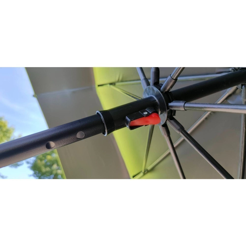 池釣專用傘-2.4米-正面凹槽不卡竿-加厚傘布頂規-內層黑膠隔熱-雙層透氣-CDKR池釣狂熱釣魚傘-細節圖8