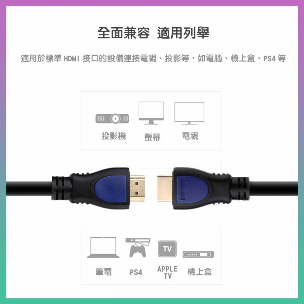 HDMI 4K 畫質 1.5M/3M/5M 公頭對公頭 HD 影音同步 鍍金接頭 傳輸線 HDMI傳輸線 1.4版傳輸線-細節圖2