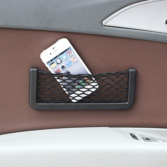 15X8CM 汽車網狀雜物收納盒 創意汽車用品 車用收納 置物 置物網 汽車 書桌 置物袋 車用 汽車置物網-細節圖2