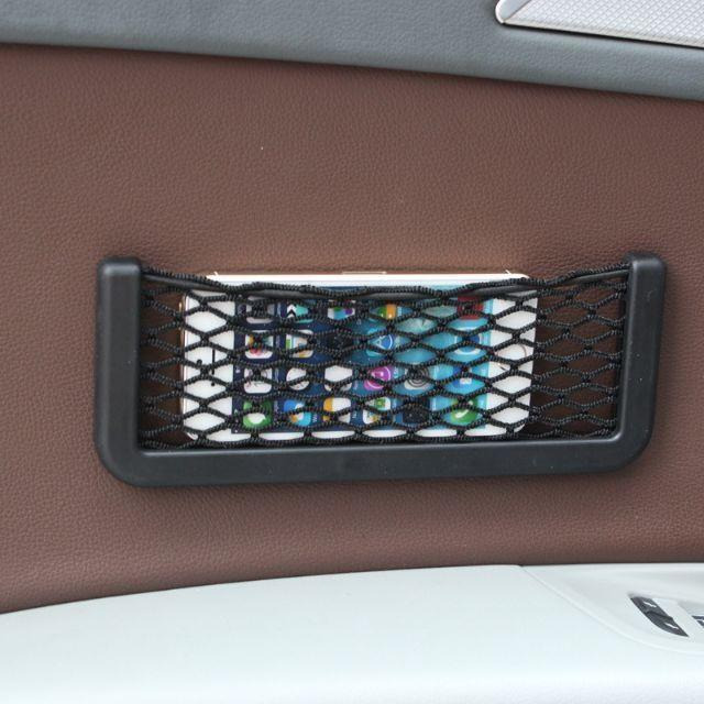 15X8CM 汽車網狀雜物收納盒 創意汽車用品 車用收納 置物 置物網 汽車 書桌 置物袋 車用 汽車置物網-細節圖3