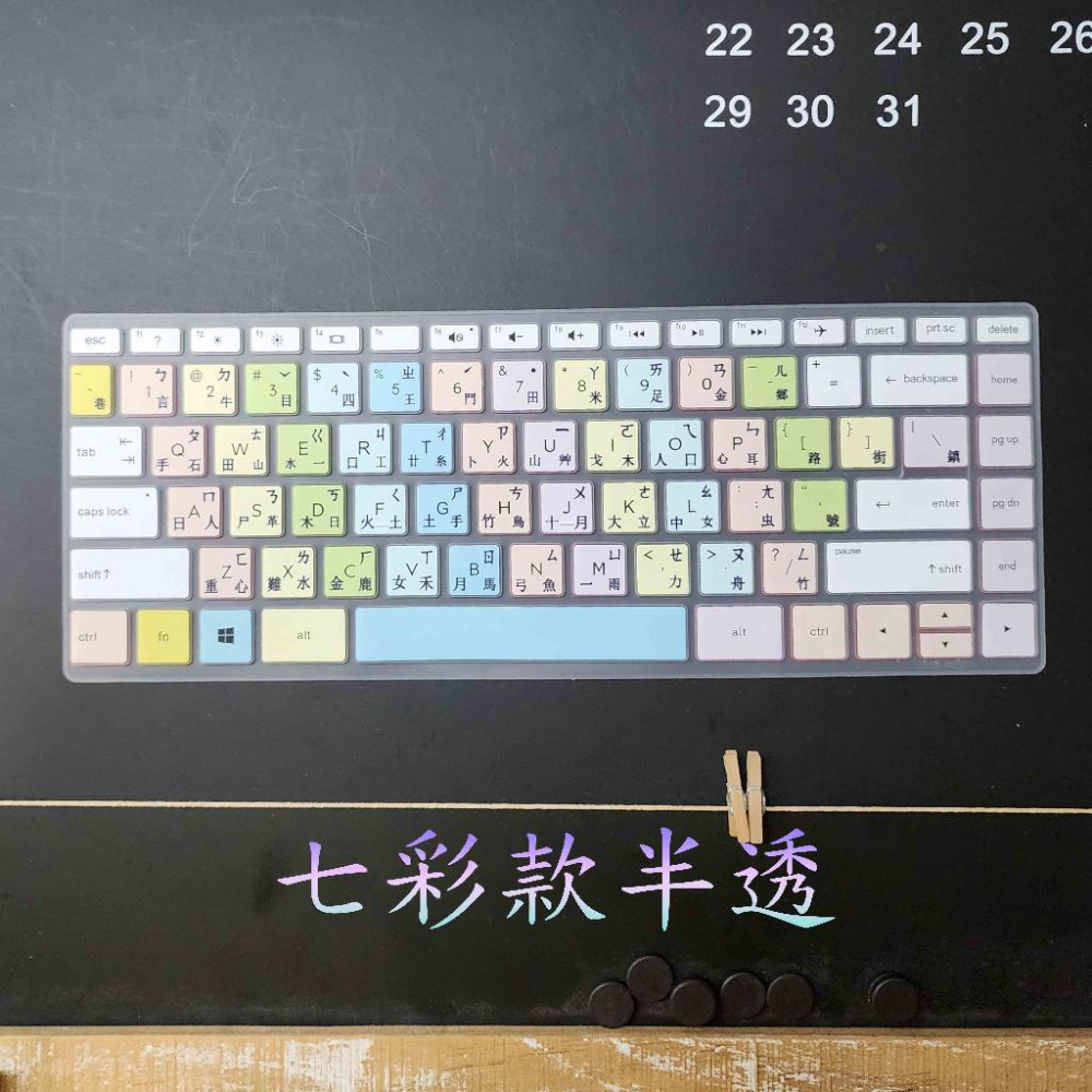 HP x360 之 14-cd0065TX 14-cd012TX 倉頡注音  彩色鍵盤膜 鍵盤膜 鍵盤套 鍵盤保護套-細節圖6