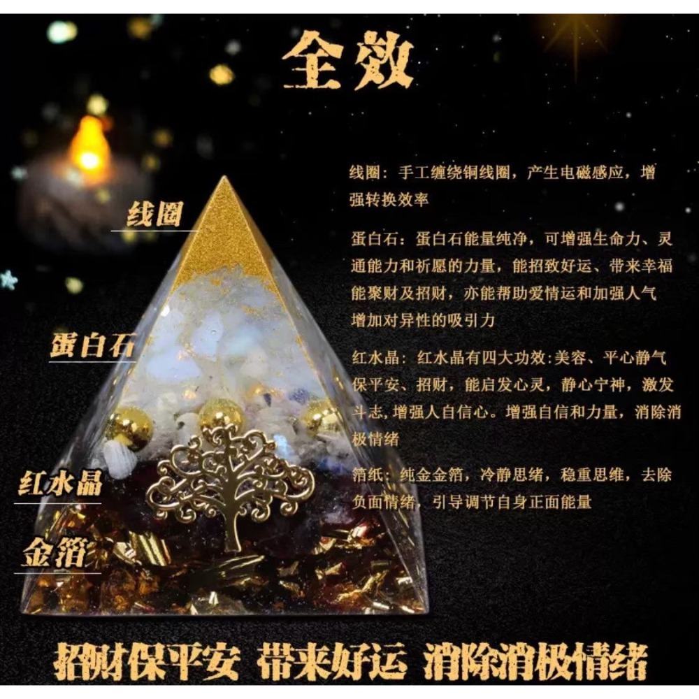 【香港🇭🇰黃大仙過爐】爆款✨奧根能量水晶金字塔-細節圖9
