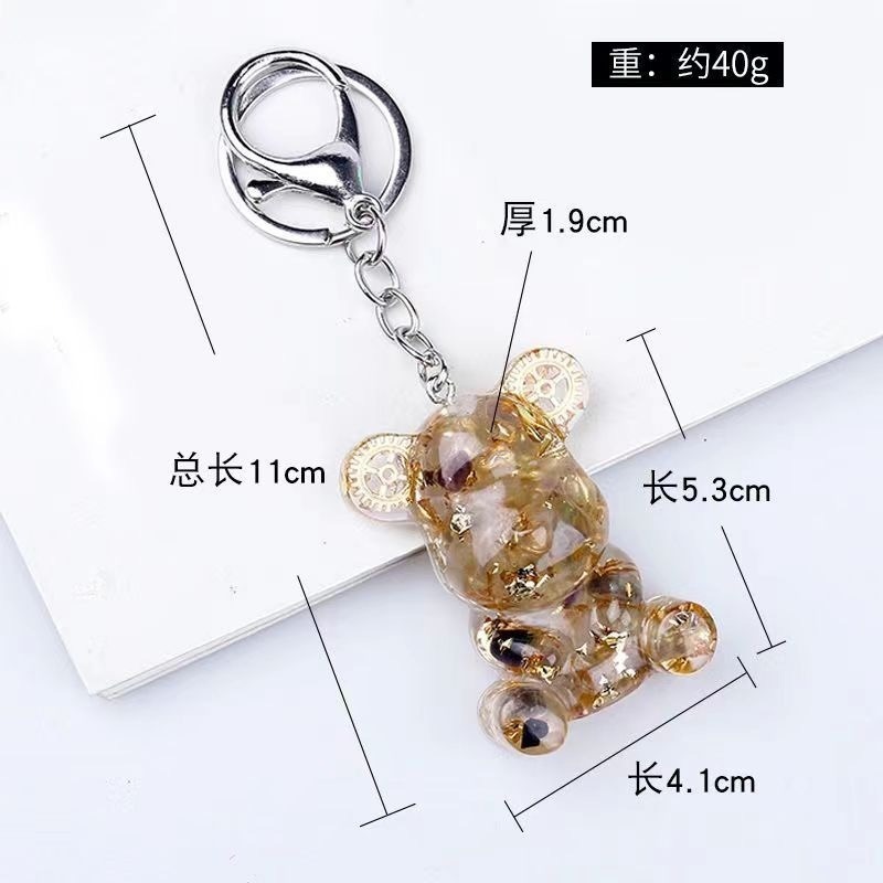 【香港🇭🇰黃大仙過爐正品】水晶小熊🐻鑰匙圈-細節圖2