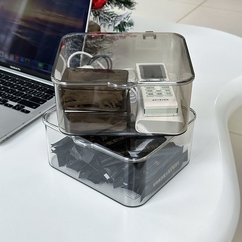 收納盒//透明＆灰色