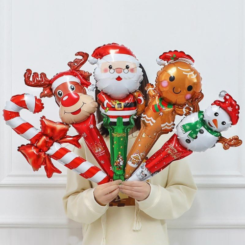 台灣現貨 聖誕氣球 手持棒 (可開報帳收據) / 商場活動 補教贈禮 聖誕節汽球 打擊棒 聖誕裝飾 聖誕禮物 氣球棒