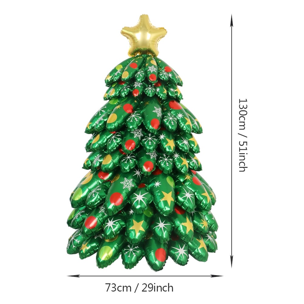 台灣現貨 特大 立體聖誕樹 氣球(可開報帳收據)  聖誕節汽球 佈置 裝飾 活動布置  雪人 麋鹿 聖誕老公公 聖誕樹-細節圖2