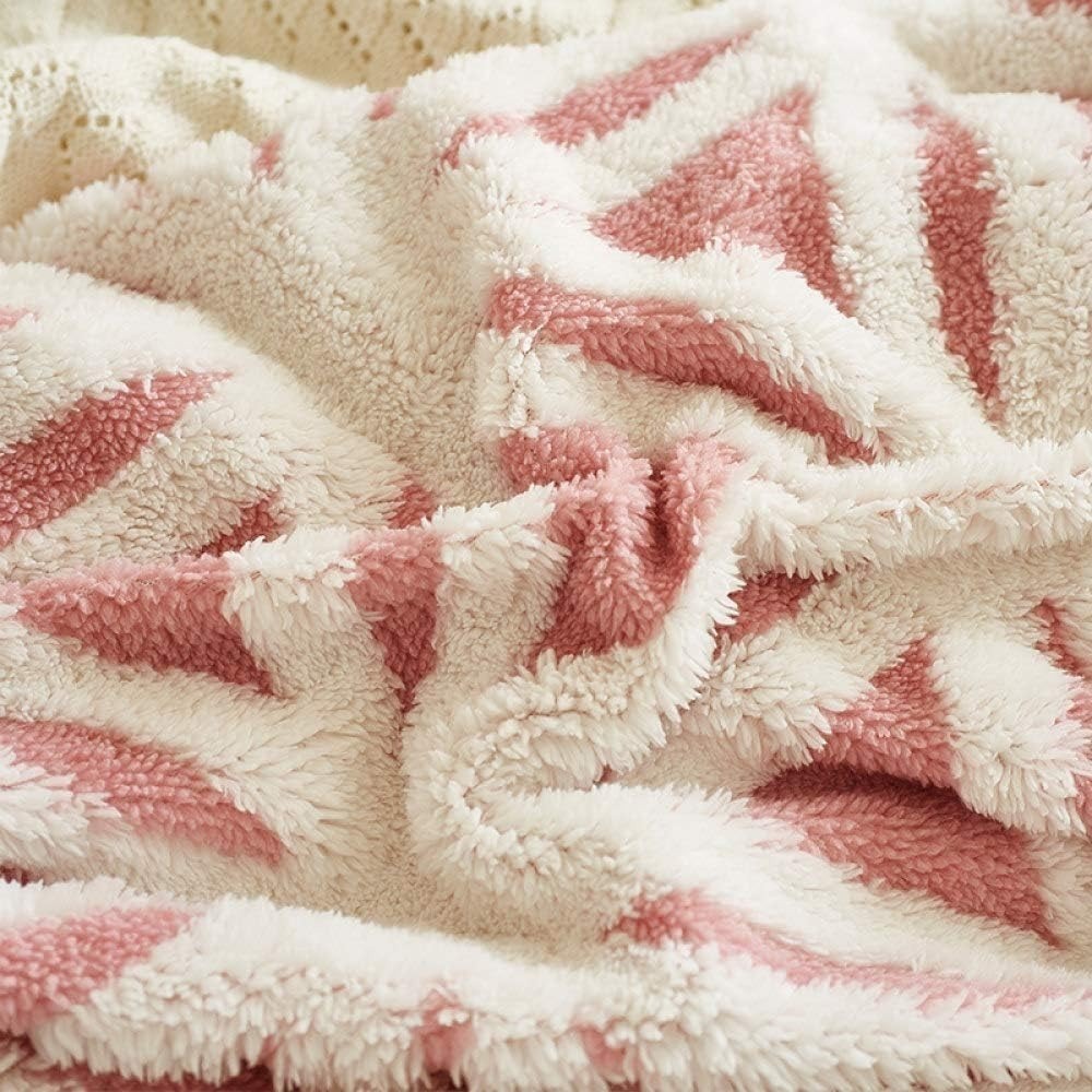 【全新】秋冬厚羊羔絨毯法蘭絨毛毯 莫蘭迪粉 130X160公分 羊羔絨毯保暖珊瑚絨毯 毛毯 厚毛毯 毯子 保暖毯-細節圖6
