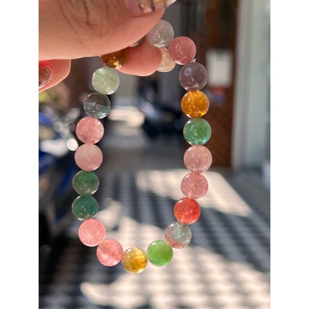 超可愛 螢光草莓奶昔體🥹 西瓜碧璽-細節圖3