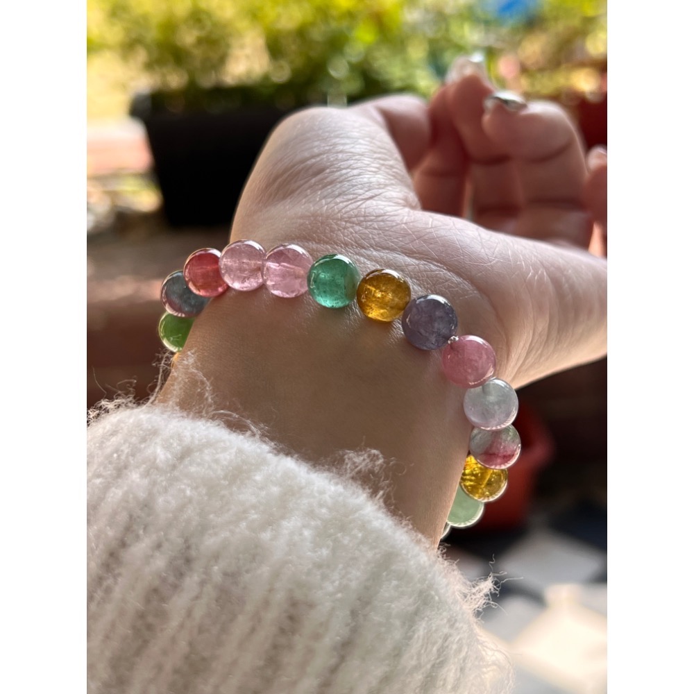 超可愛 螢光草莓奶昔體🥹 西瓜碧璽-細節圖6