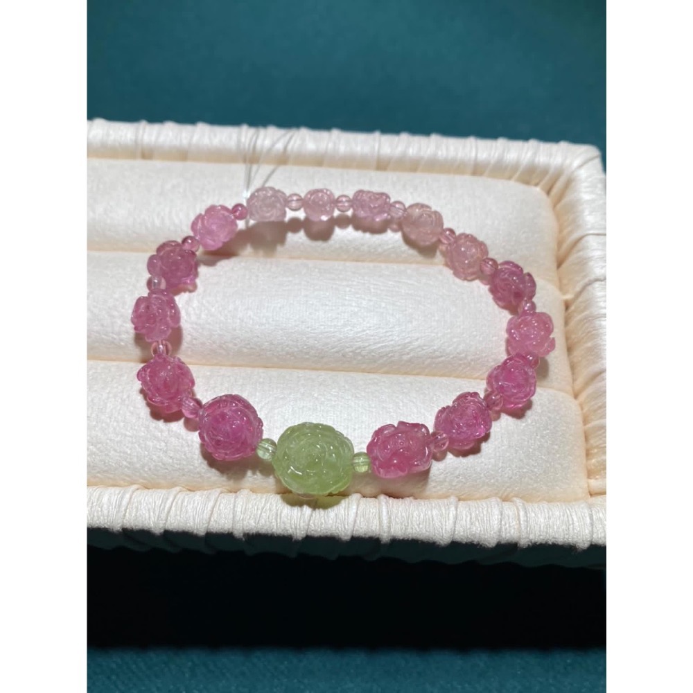 夢幻 花開牡丹富貴 碧璽雕刻手鍊 ～預購-細節圖5