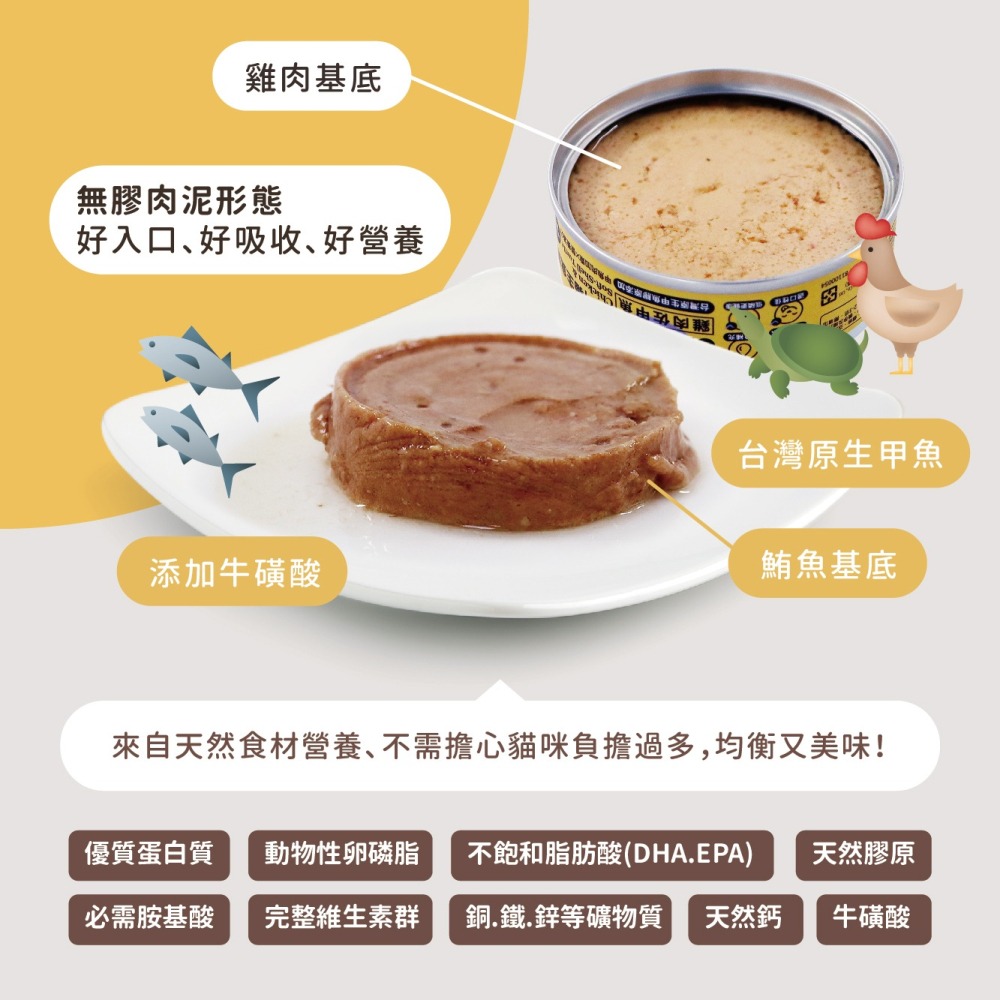 【chew me】貓主食罐80G  全口味體驗組 無膠 低磷 貓罐 雞肉/鮪魚/甲魚食材添加 貓肉泥罐 耀月官方直營-細節圖7