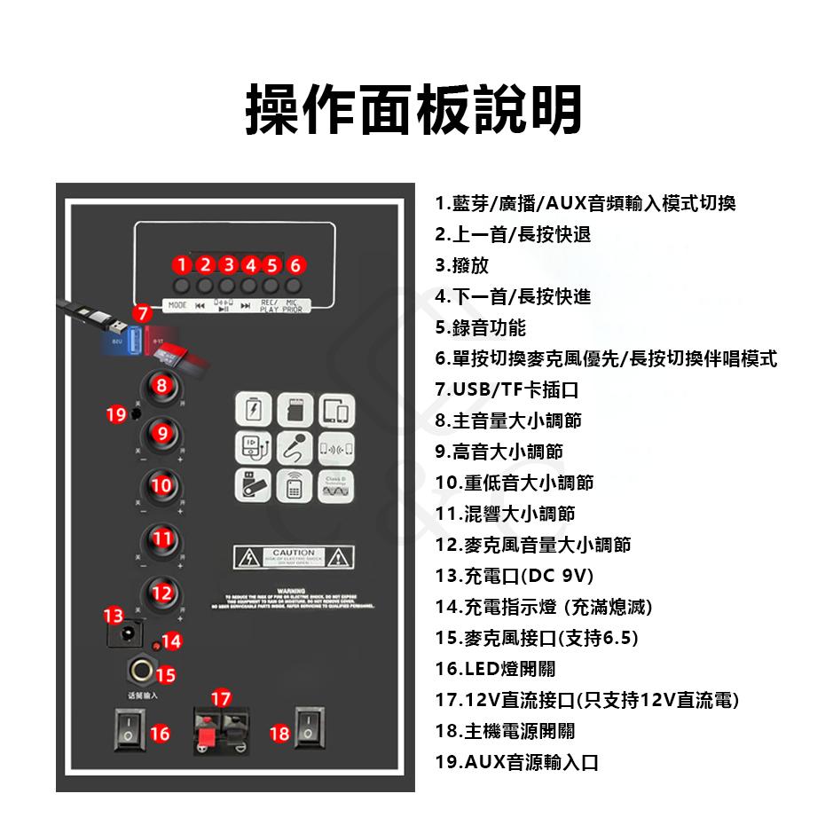 【店面現貨】隨走隨唱 藍芽音箱 12吋藍牙音箱 廣場舞音響 音箱戶外 拉桿音響  無線話筒 唱歌音箱 選舉宣傳好幫手-細節圖3