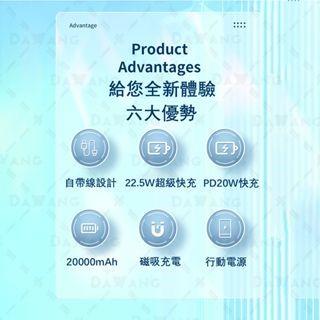 實體店面現貨【MagSafe 行動電源 20000mah】五合一行動電源 QI 行動電源 磁吸行動電源 可登機-細節圖4