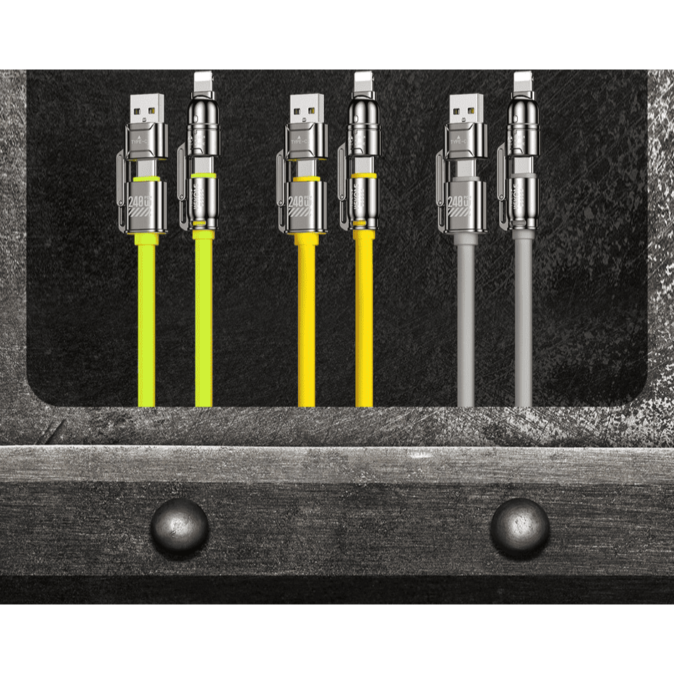 C&C240W大功率 4IN1超級快充 水管快充線 快充數據線 四合一傳輸線 PD快充 蘋果快充安卓快充 四合一充電線-細節圖8