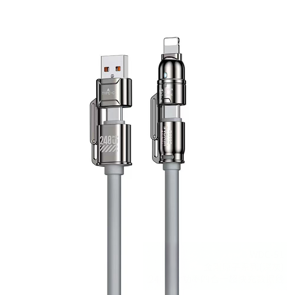 C&C240W大功率 4IN1超級快充 水管快充線 快充數據線 四合一傳輸線 PD快充 蘋果快充安卓快充 四合一充電線-規格圖8