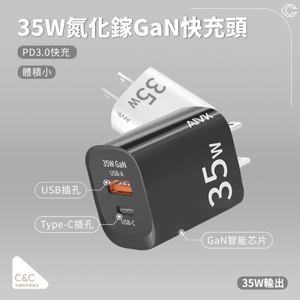 【台灣現貨】【BSMI認證】Aivk-35W氮化鎵GaN快充頭-細節圖3