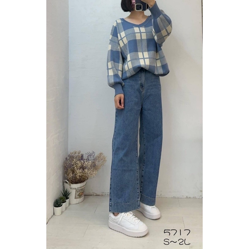 JAN🌻早春新品～面料硬挺不易皺牛仔寬褲（27733）-細節圖7
