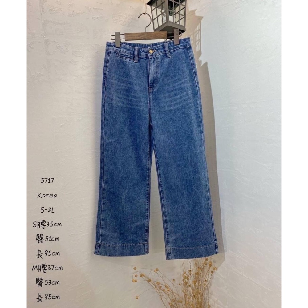 JAN🌻早春新品～面料硬挺不易皺牛仔寬褲（27733）-細節圖8