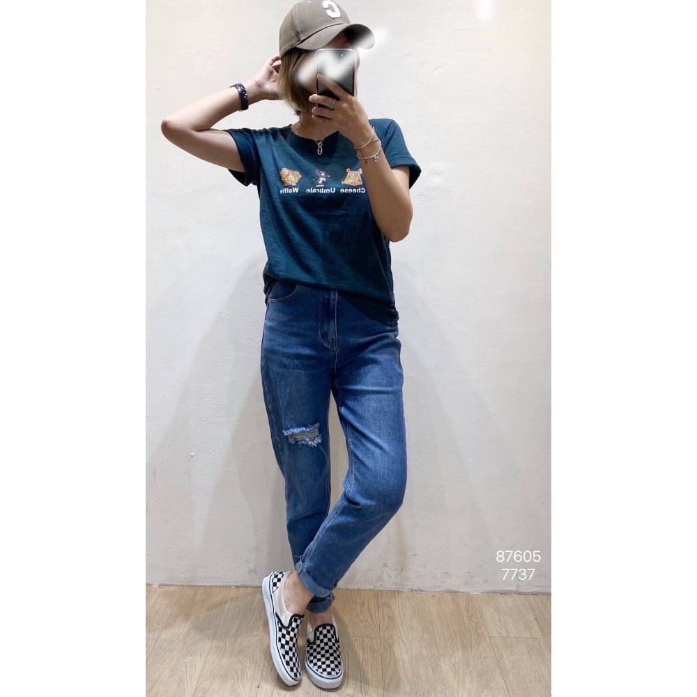 JAN🌻早春新品～超好搭的刷破男友褲（27738）-細節圖3