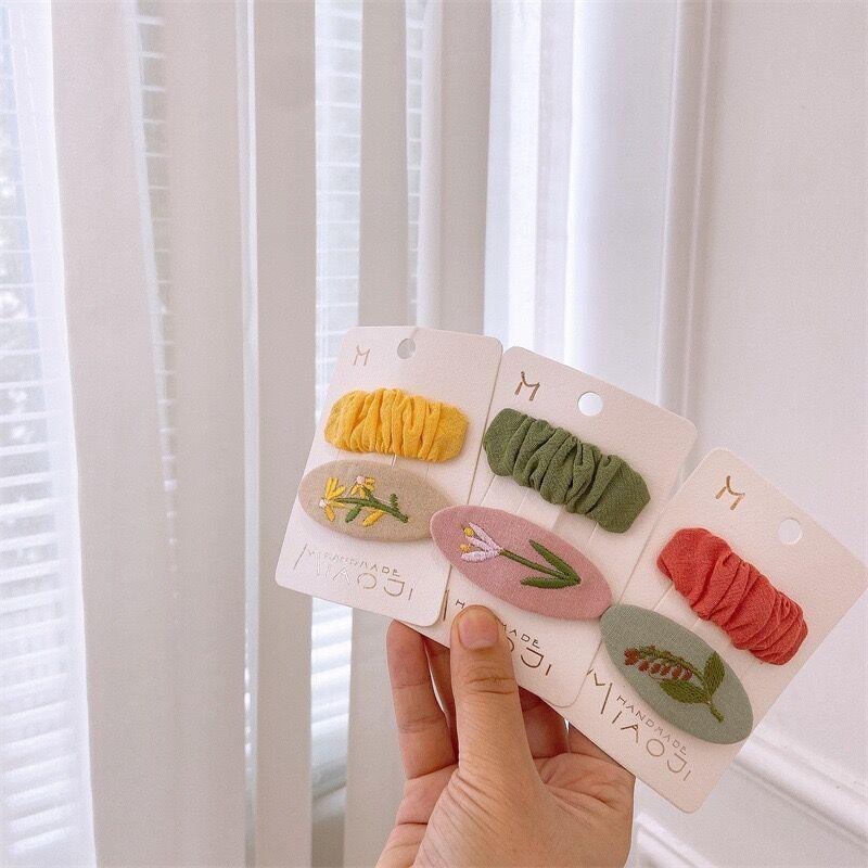 🖤 NËW | 橢圓布藝刺繡髮夾 CM2621-細節圖4