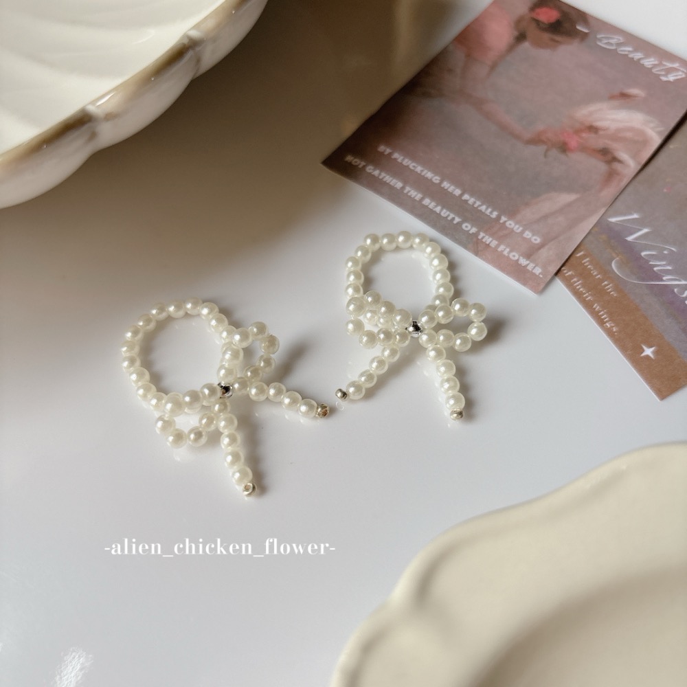 𝓐𝓬𝓯🍿外星家ㄟ串珠戒指·͜· 少女ㄟ浪漫蝴蝶結🎀-細節圖2