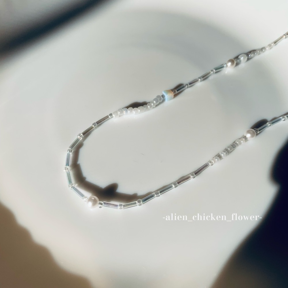 𝓐𝓬𝓯🍿外星家ㄟ串珠項鍊·͜·純淨白透小天使項鍊👼🏻-細節圖2
