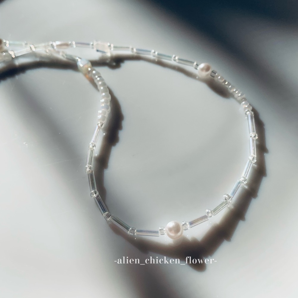 𝓐𝓬𝓯🍿外星家ㄟ串珠項鍊·͜·純淨白透小天使項鍊👼🏻-細節圖3