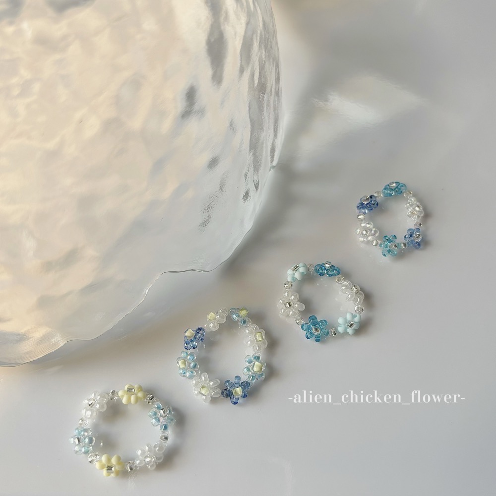 𝓐𝓬𝓯🍿外星家ㄟ串珠戒指·͜· 冬季琉璃世界的雪花❄️-細節圖2