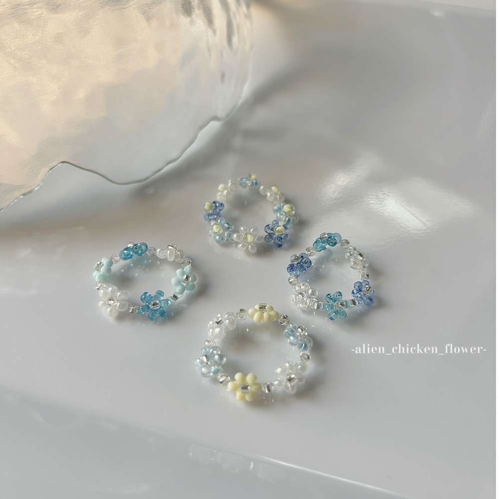 𝓐𝓬𝓯🍿外星家ㄟ串珠戒指·͜· 冬季琉璃世界的雪花❄️-細節圖3