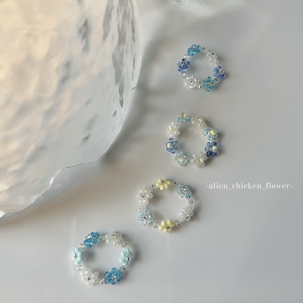 𝓐𝓬𝓯🍿外星家ㄟ串珠戒指·͜· 冬季琉璃世界的雪花❄️-細節圖4