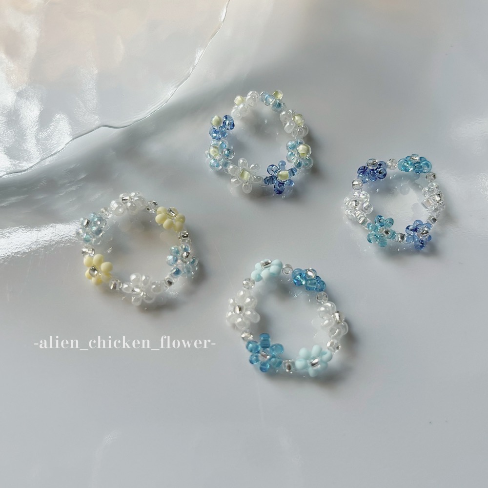 𝓐𝓬𝓯🍿外星家ㄟ串珠戒指·͜· 冬季琉璃世界的雪花❄️-細節圖5