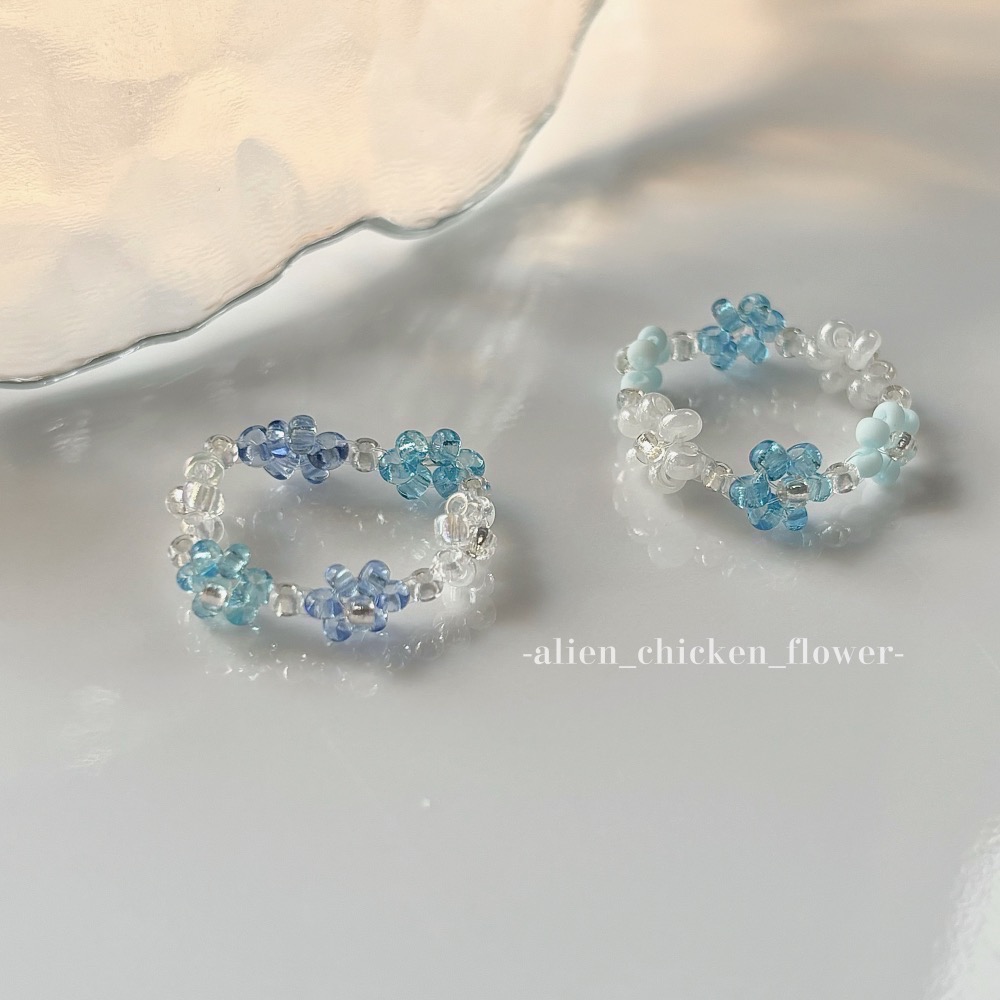 𝓐𝓬𝓯🍿外星家ㄟ串珠戒指·͜· 冬季琉璃世界的雪花❄️-細節圖6