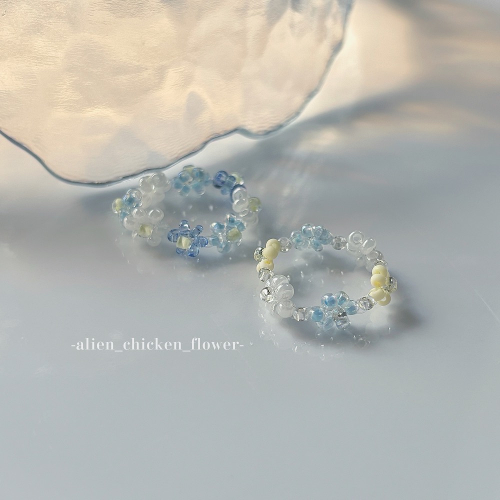 𝓐𝓬𝓯🍿外星家ㄟ串珠戒指·͜· 冬季琉璃世界的雪花❄️-細節圖7