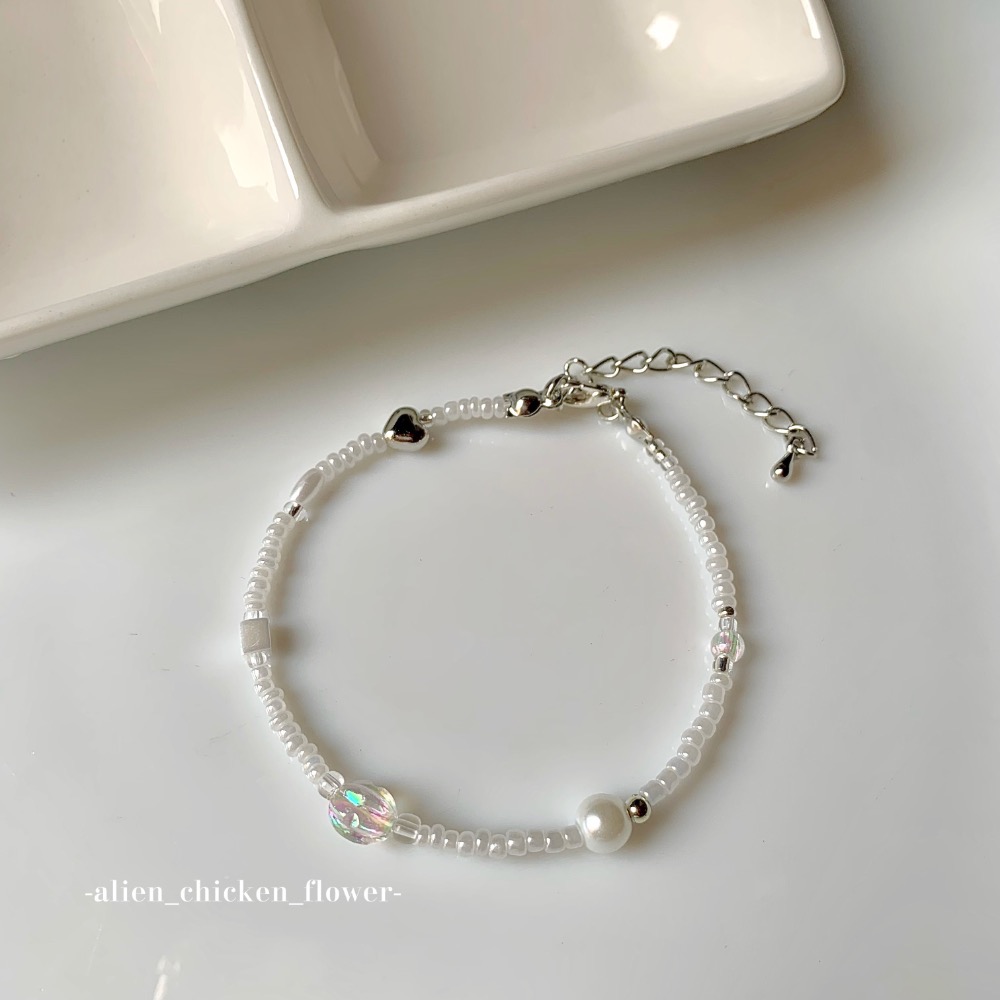 𝓐𝓬𝓯🍿外星家ㄟ串珠手鍊·͜· 銀月ㄉ願望手鍊🌙·͜· 手工串珠·͜· 串珠手鍊·͜· 手鍊·͜· 手環-細節圖2