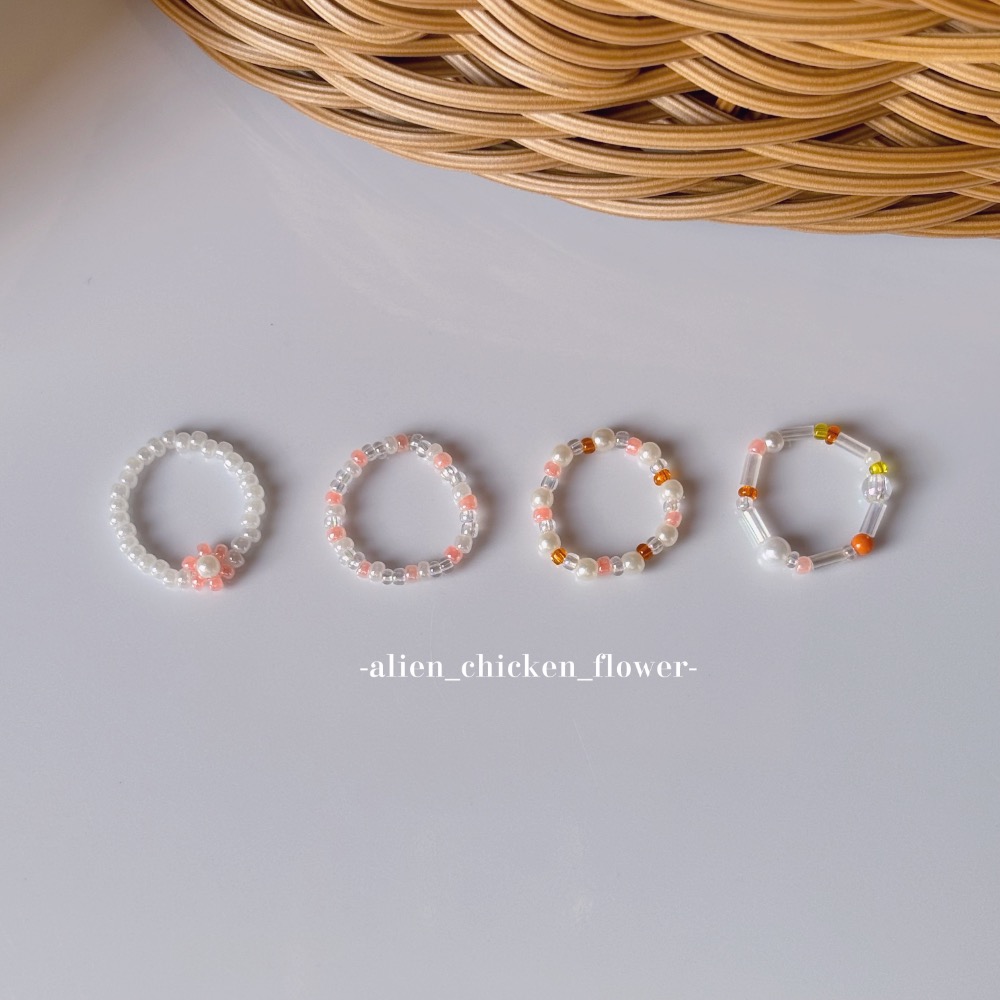 𝓐𝓬𝓯🍿外星家ㄟ串珠戒指·͜·小奶橘花園🍊系列·͜· 手工串珠·͜· 串珠戒指·͜· 戒指·͜·-細節圖7