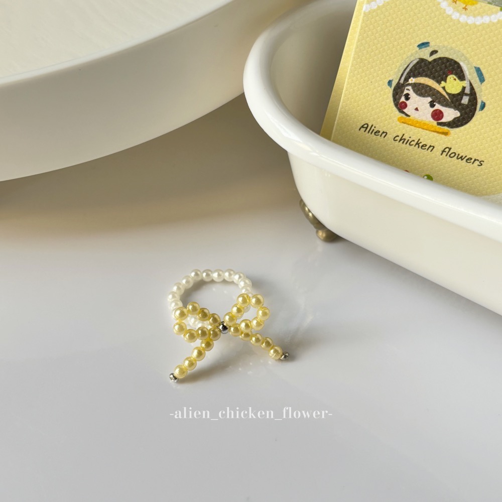 𝓐𝓬𝓯🍿外星家ㄟ串珠戒指·͜· 冬日和諧ㄉ可愛小雞黃🐥系列戒指·͜· 手工串珠·͜· 串珠戒指·͜· 戒指-細節圖7