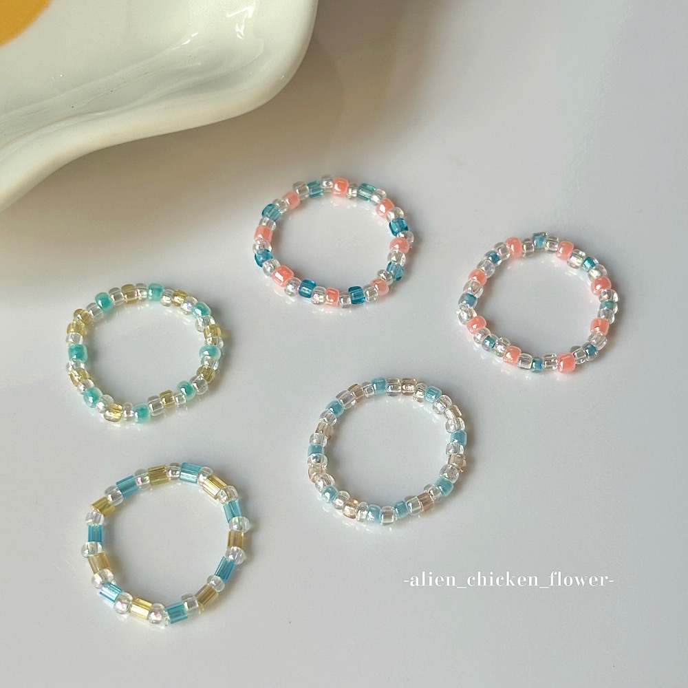 𝓐𝓬𝓯🍿外星家ㄟ串珠戒指·͜· ✨透亮夏天小糖果🍬系列·͜· 手工串珠·͜· 串珠戒指·͜· 戒指·͜·-細節圖3