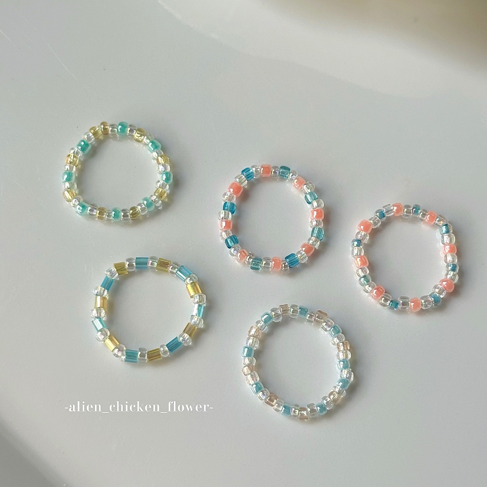 𝓐𝓬𝓯🍿外星家ㄟ串珠戒指·͜· ✨透亮夏天小糖果🍬系列·͜· 手工串珠·͜· 串珠戒指·͜· 戒指·͜·-細節圖5
