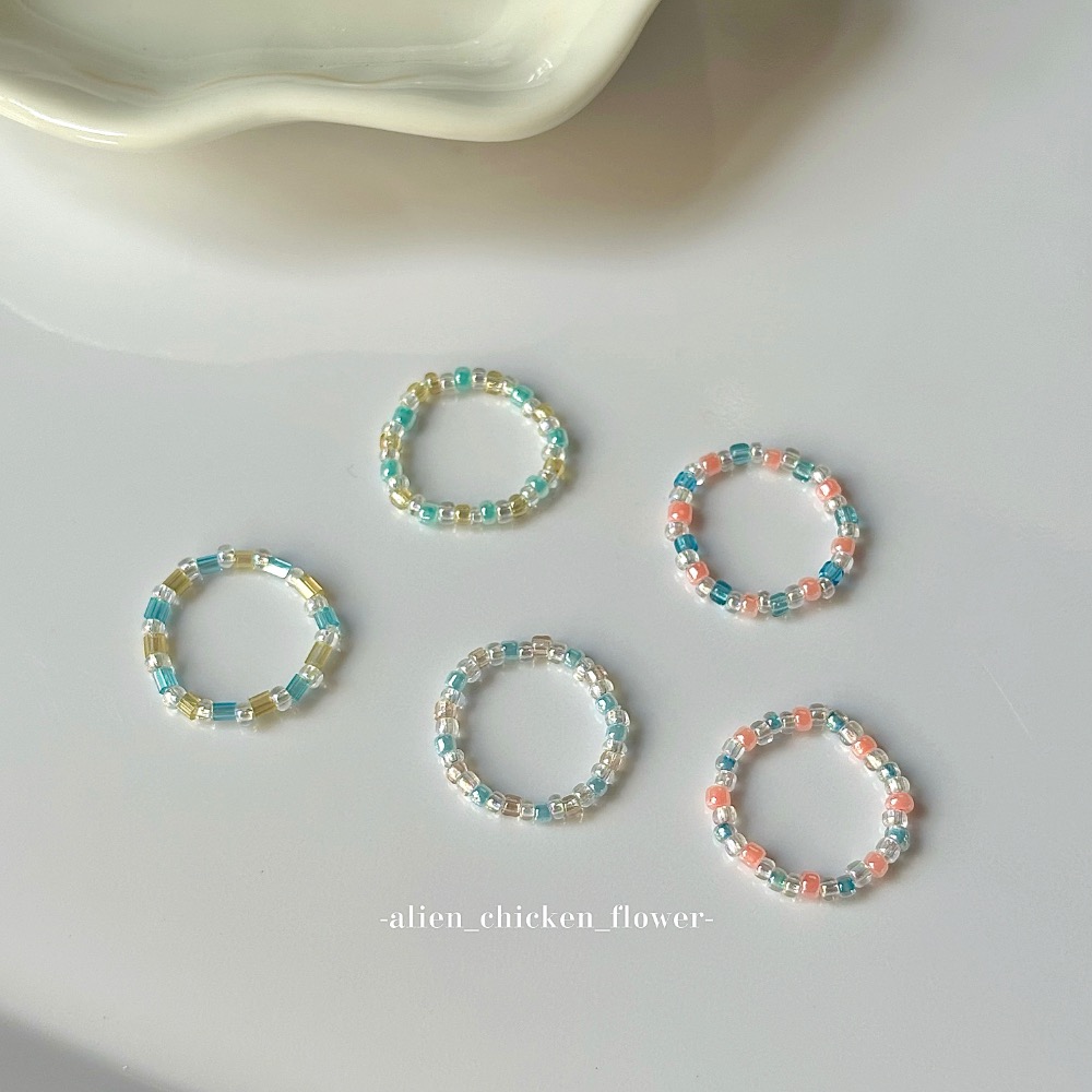 𝓐𝓬𝓯🍿外星家ㄟ串珠戒指·͜· ✨透亮夏天小糖果🍬系列·͜· 手工串珠·͜· 串珠戒指·͜· 戒指·͜·-細節圖6