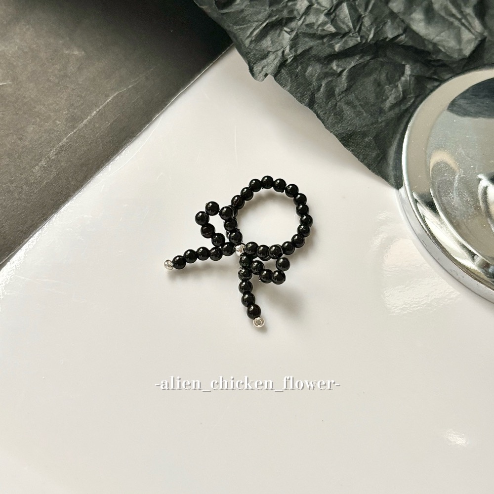 ￼𝓐𝓬𝓯🍿外星家ㄟ串珠戒指·͜· 黑糖珍珠奶茶蝴蝶結🧋🎀✨戒指·͜· 手工串珠·͜· 串珠戒指·͜· 戒指-細節圖3