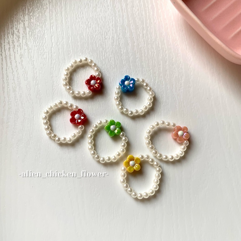 𝓐𝓬𝓯🍿外星家ㄟ串珠戒指·͜· 飽和色系小花花系列·͜· 手工串珠·͜· 串珠戒指·͜· 戒指·͜·-細節圖7