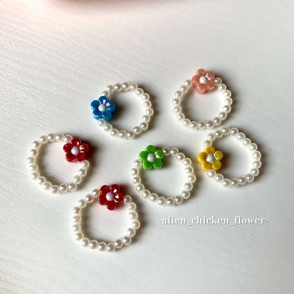 𝓐𝓬𝓯🍿外星家ㄟ串珠戒指·͜· 飽和色系小花花系列·͜· 手工串珠·͜· 串珠戒指·͜· 戒指·͜·-細節圖8