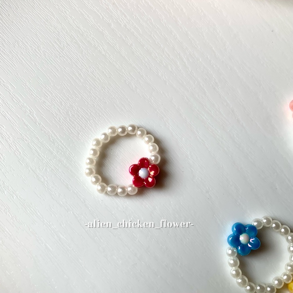 𝓐𝓬𝓯🍿外星家ㄟ串珠戒指·͜· 飽和色系小花花系列·͜· 手工串珠·͜· 串珠戒指·͜· 戒指·͜·-規格圖9