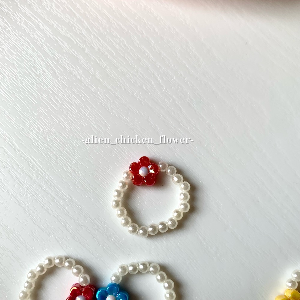 𝓐𝓬𝓯🍿外星家ㄟ串珠戒指·͜· 飽和色系小花花系列·͜· 手工串珠·͜· 串珠戒指·͜· 戒指·͜·-規格圖9