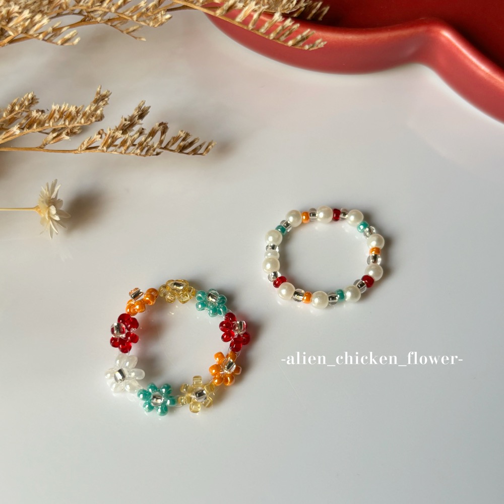 𝓐𝓬𝓯🍿外星家ㄟ串珠戒指·͜· 🎅🏻不用說我就知道是聖誕節🎄系列戒指·͜· 手工串珠·͜· 串珠戒指·͜-細節圖3