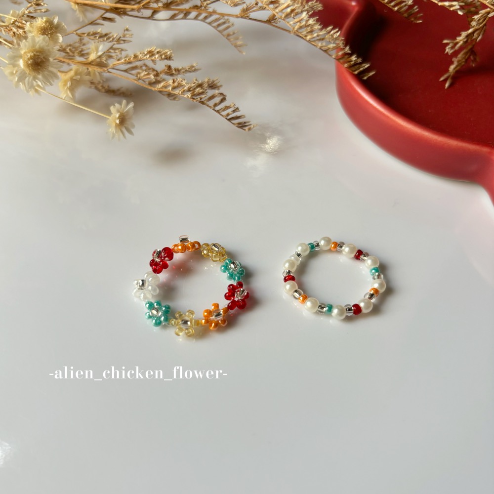 𝓐𝓬𝓯🍿外星家ㄟ串珠戒指·͜· 🎅🏻不用說我就知道是聖誕節🎄系列戒指·͜· 手工串珠·͜· 串珠戒指·͜-細節圖9